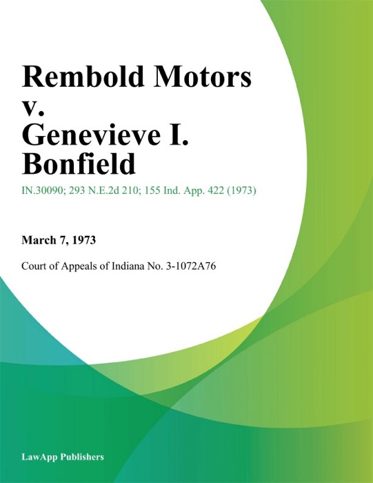 Rembold Motors v. Genevieve I. Bonfield