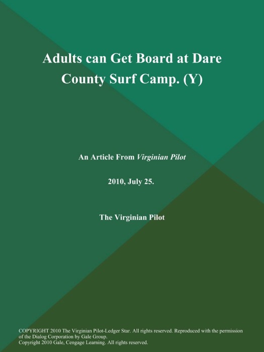 Adults can Get Board at Dare County Surf Camp. (Y)