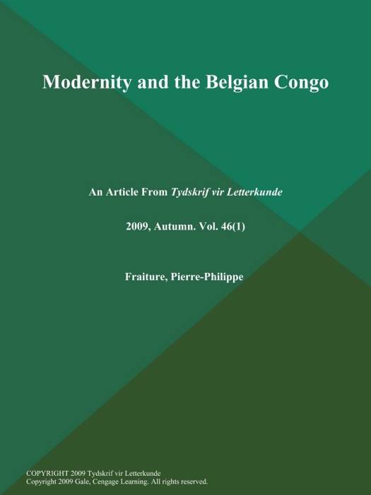 Modernity and the Belgian Congo