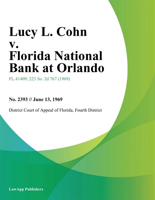 Lucy L. Cohn v. Florida National Bank at Orlando