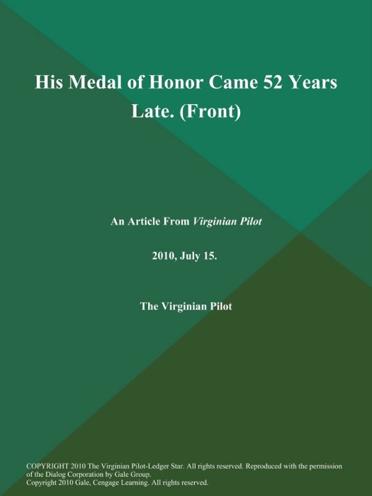 His Medal of Honor Came 52 Years Late (Front)