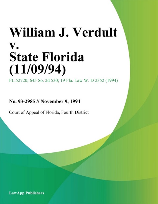 William J. Verdult v. State Florida