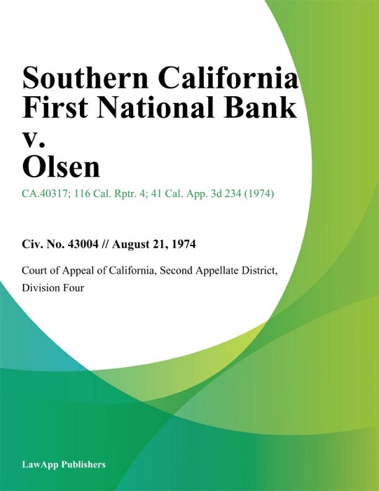 Southern California First National Bank v. Olsen