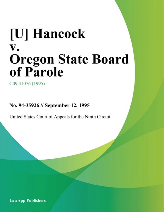 Hancock v. Oregon State Board of Parole
