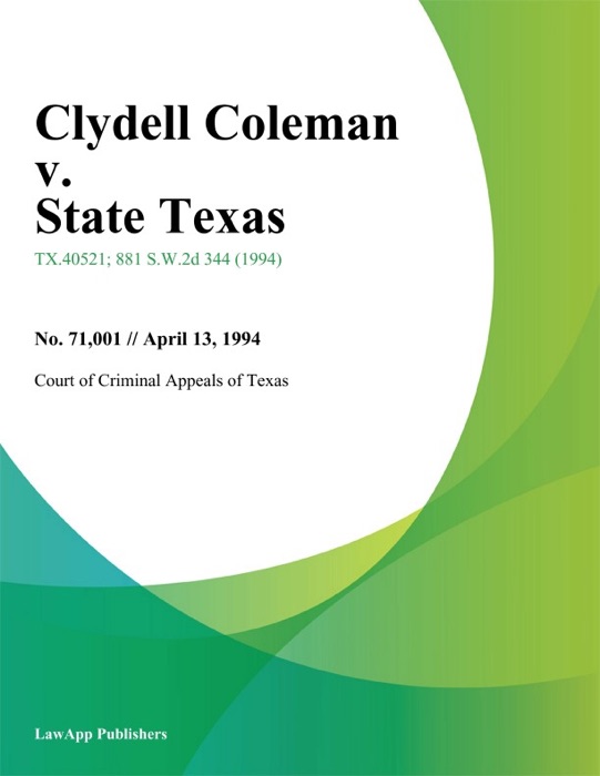 Clydell Coleman v. State Texas