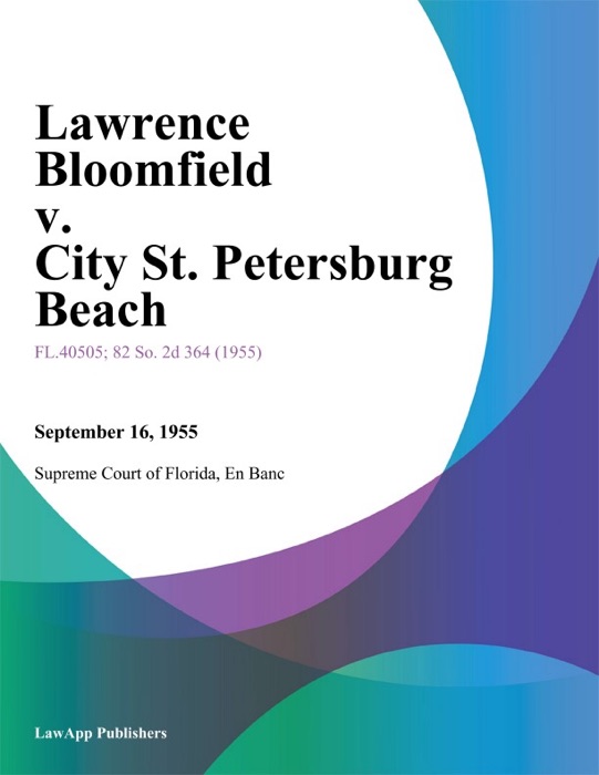 Lawrence Bloomfield v. City St. Petersburg Beach