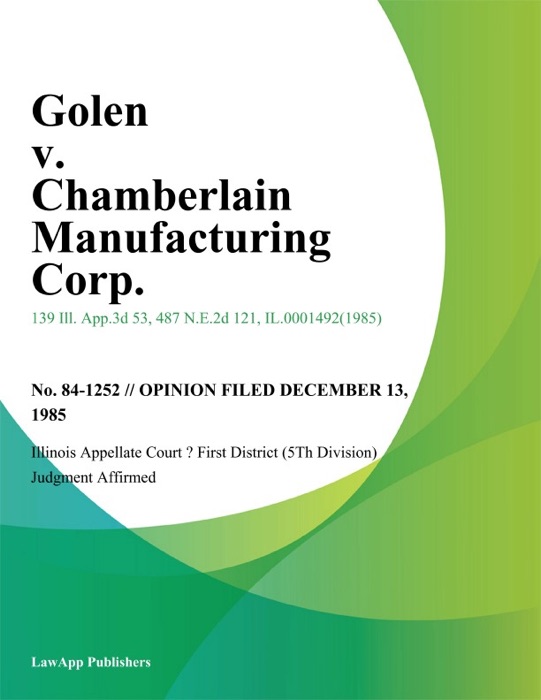 Golen v. Chamberlain Manufacturing Corp.