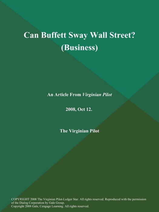 Can Buffett Sway Wall Street? (Business)
