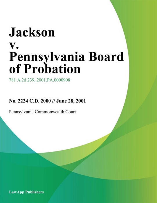 Jackson v. Pennsylvania Board of Probation