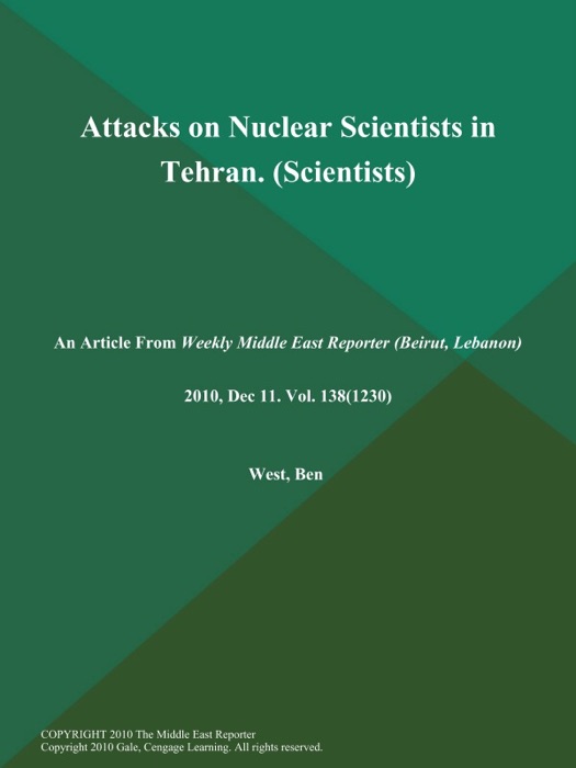 Attacks on Nuclear Scientists in Tehran (Scientists)