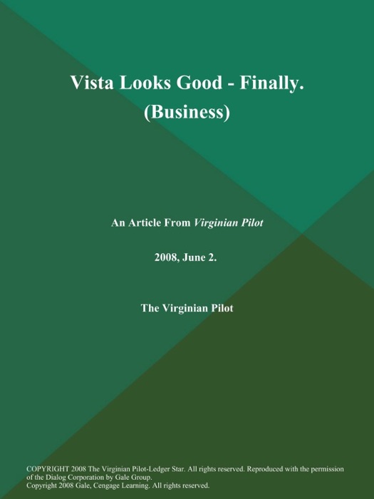 Vista Looks Good - Finally (Business)