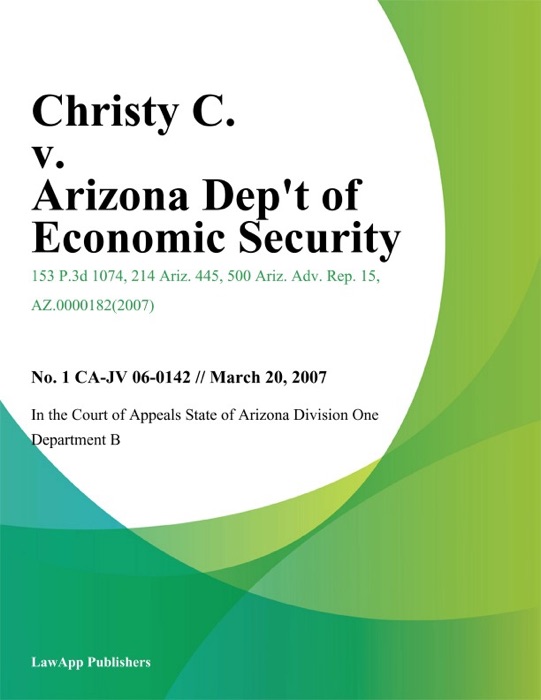 Christy C. v. Arizona Dept of Economic Security