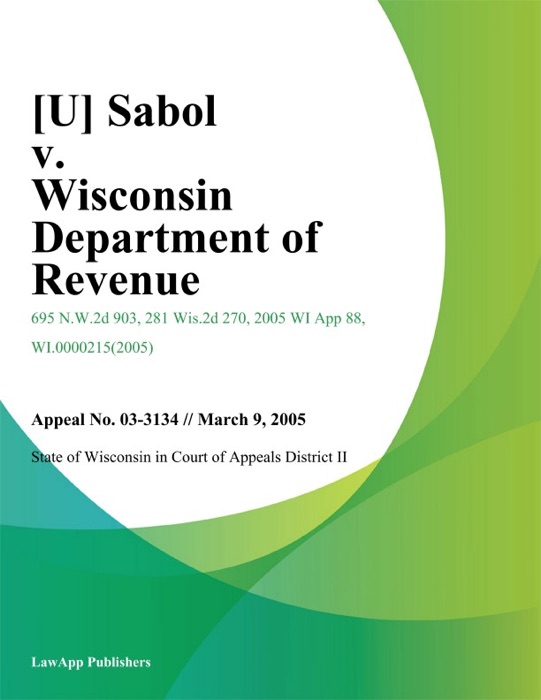 Sabol v. Wisconsin Department of Revenue