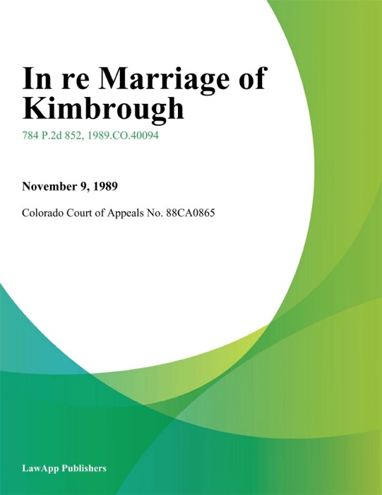 In re Marriage of Kimbrough