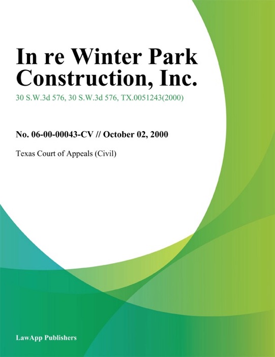 In Re Winter Park Construction