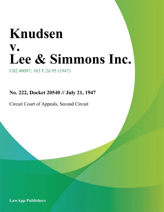 Knudsen v. Lee & Simmons Inc.