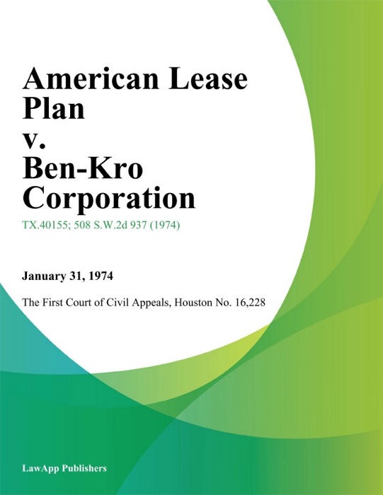 American Lease Plan v. Ben-Kro Corporation