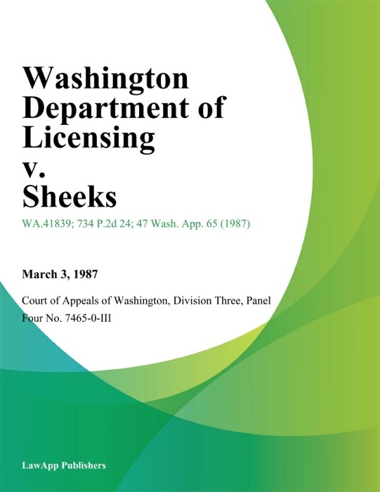 Washington Department Of Licensing V. Sheeks