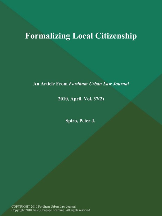 Formalizing Local Citizenship