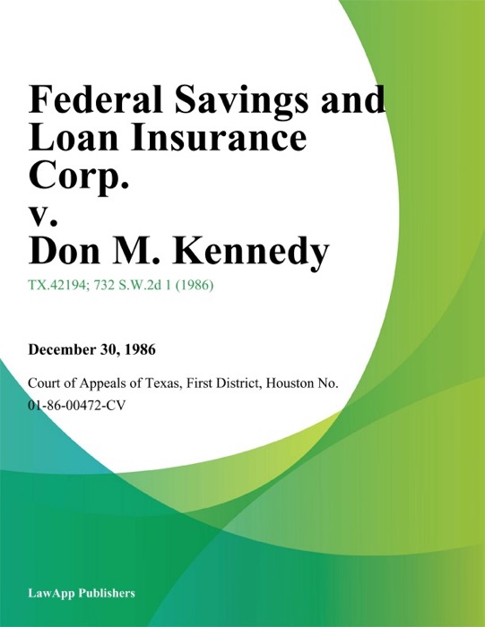 Federal Savings and Loan Insurance Corp. v. Don M. Kennedy