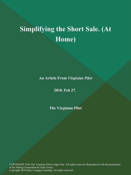 Simplifying the Short Sale (At Home)