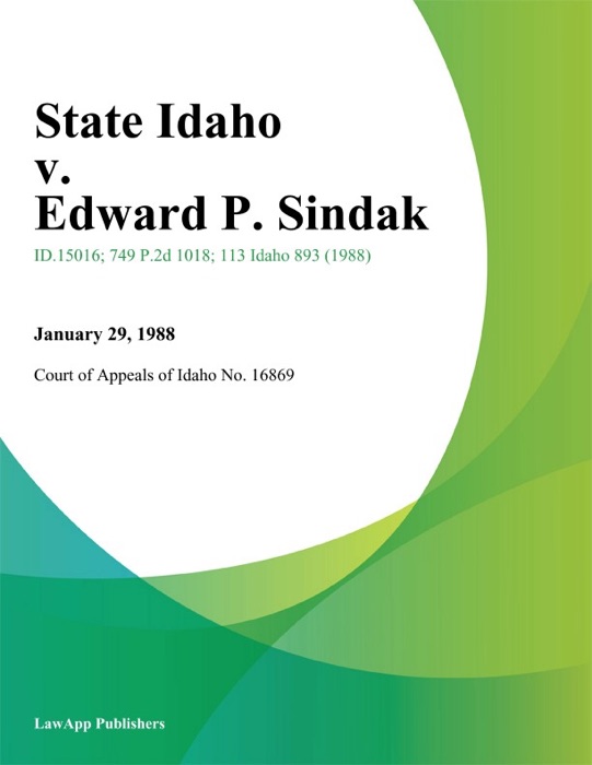 State Idaho v. Edward P. Sindak