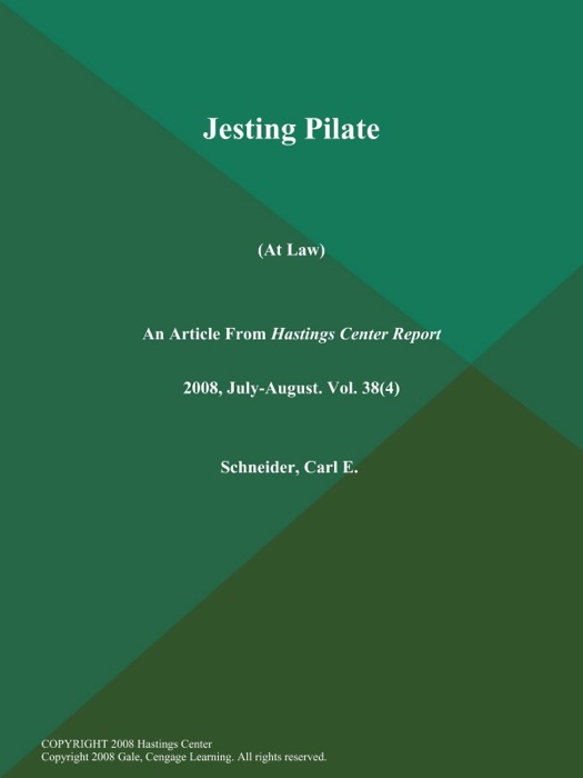 Jesting Pilate (At Law)