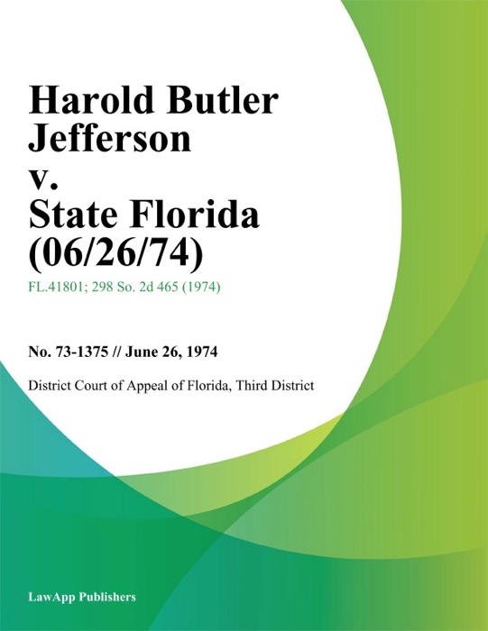 Harold Butler Jefferson v. State Florida