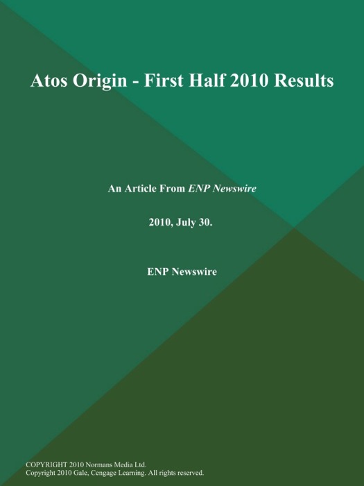 Atos Origin - First Half 2010 Results