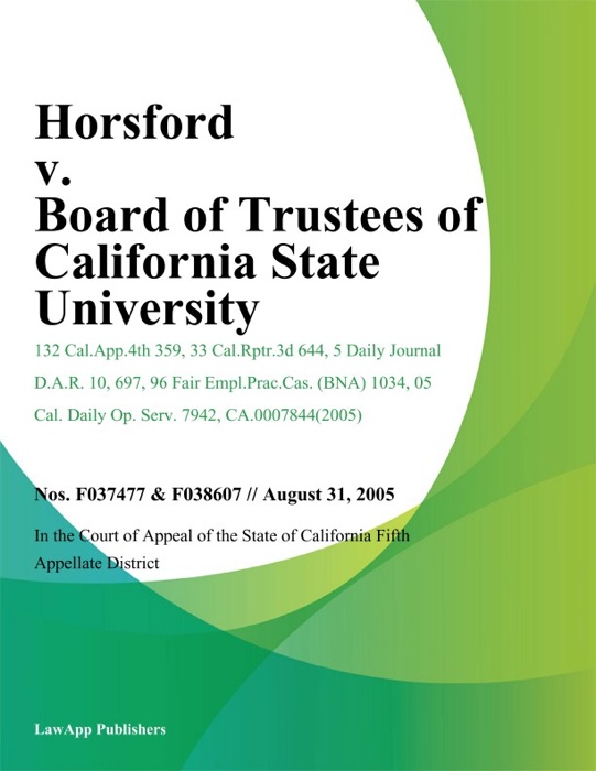 Horsford V. Board Of Trustees Of California State University