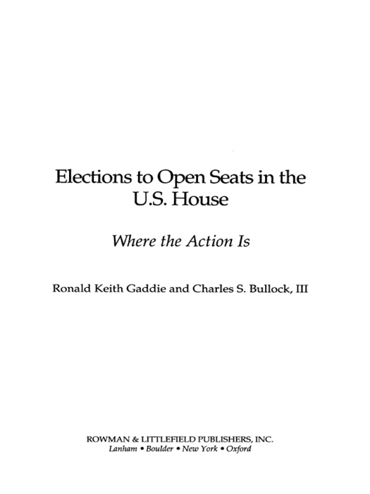 Elections to Open Seats In the U.S. House