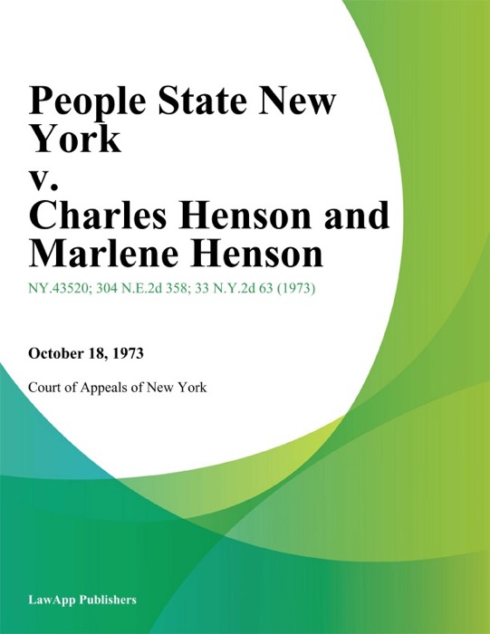 People State New York v. Charles Henson And Marlene Henson