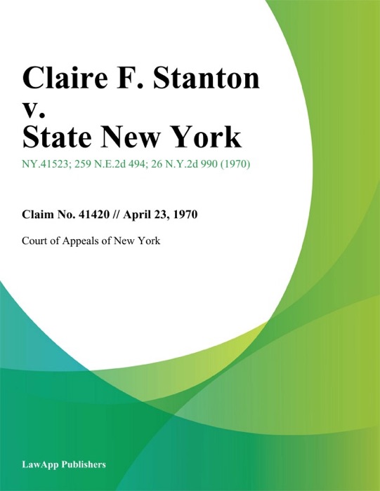 Claire F. Stanton v. State New York
