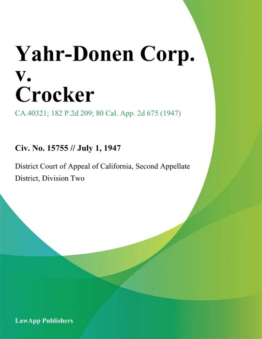 Yahr-Donen Corp. v. Crocker