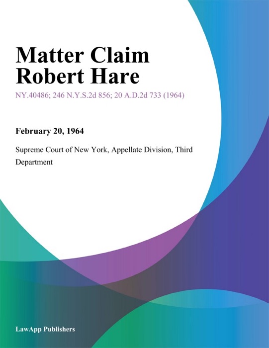 Matter Claim Robert Hare
