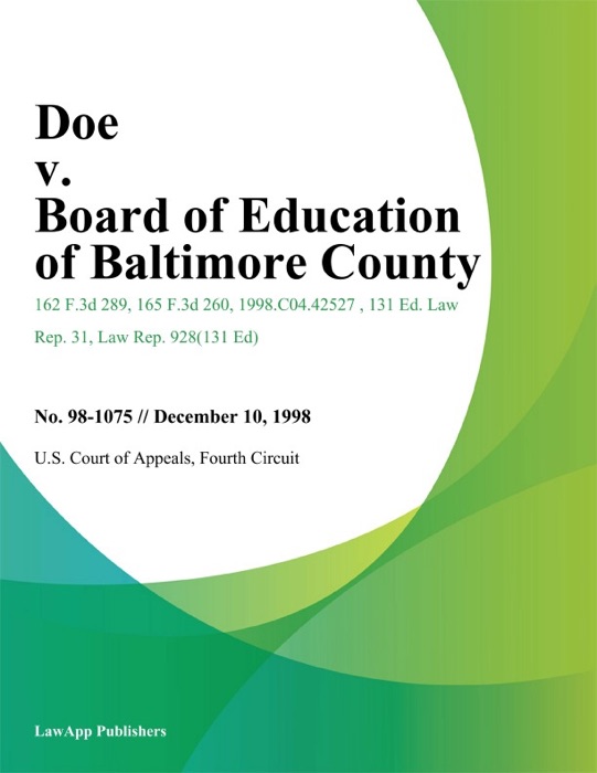 Doe V. Board Of Education Of Baltimore County