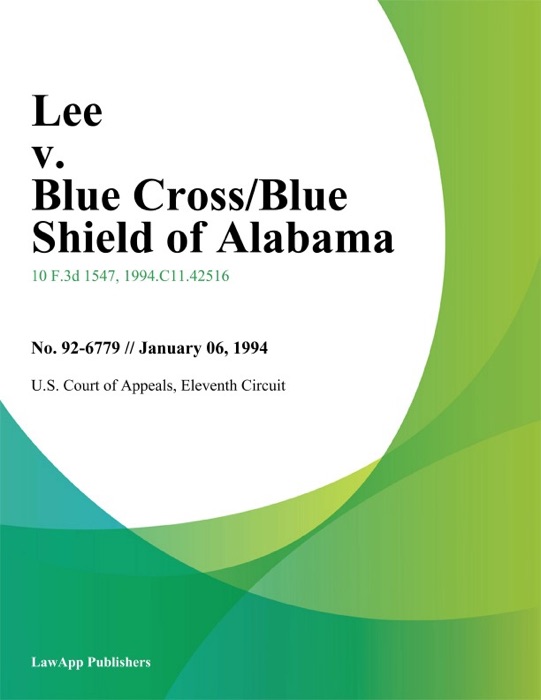 Lee v. Blue Cross/Blue Shield of Alabama