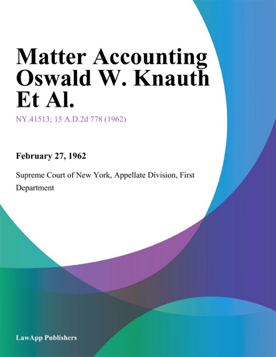 Matter Accounting Oswald W. Knauth Et Al.