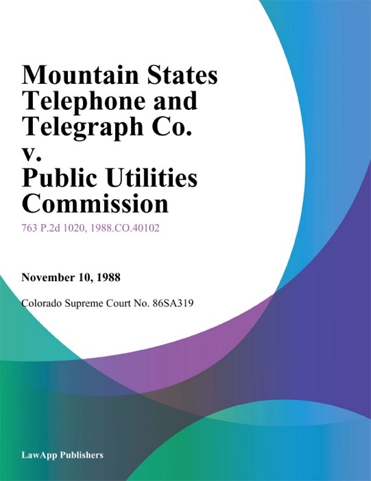 Mountain States Telephone And Telegraph Co. V. Public Utilities Commission