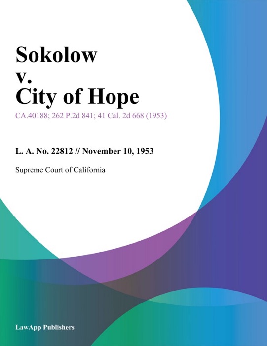 Sokolow V. City Of Hope