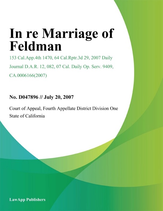 In Re Marriage of Feldman