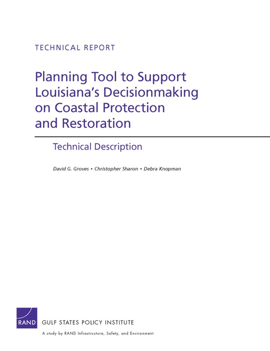 Planning Tool to Support Louisiana’s Decisionmaking on Coastal Protection and Restoration