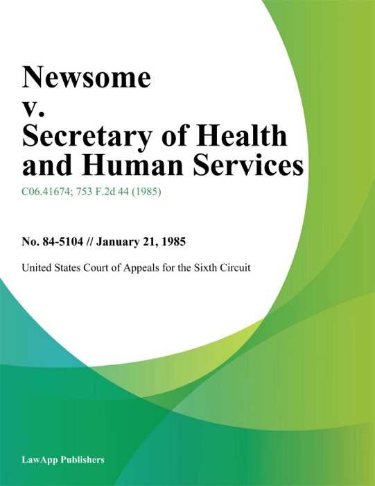 Newsome v. Secretary of Health And Human Services