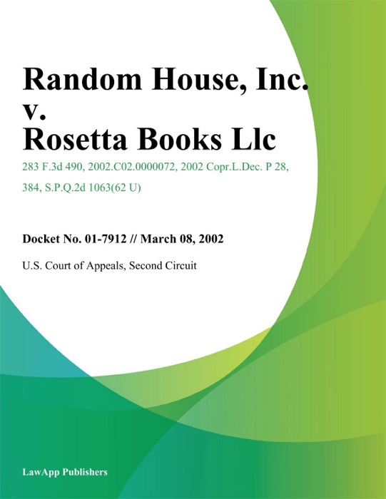 Random House, Inc. v. Rosetta Books Llc