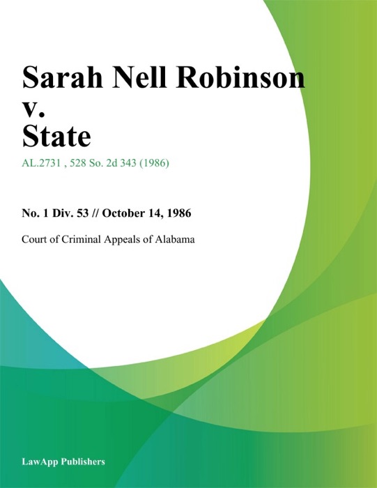 Sarah Nell Robinson v. State