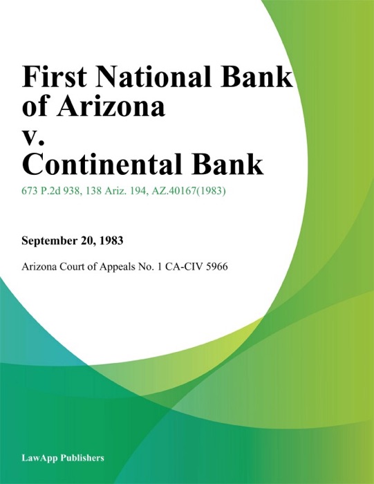 First National Bank Of Arizona V. Continental Bank