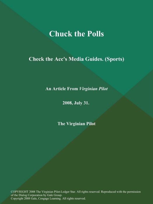 Chuck the Polls; Check the Acc's Media Guides (Sports)