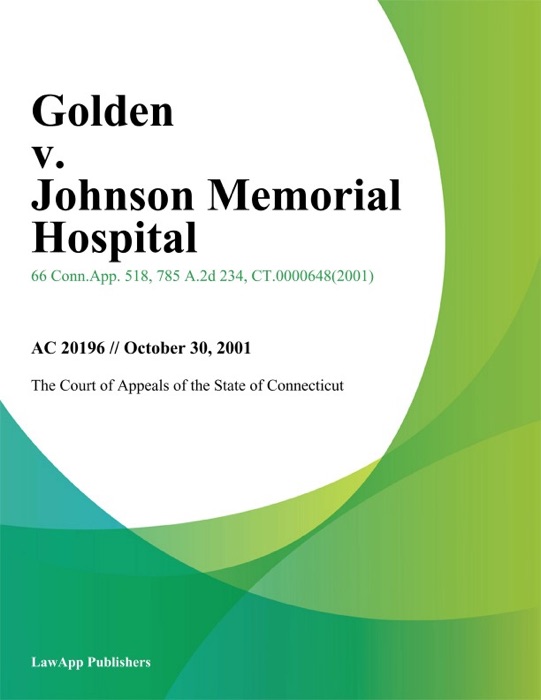 Golden v. Johnson Memorial Hospital