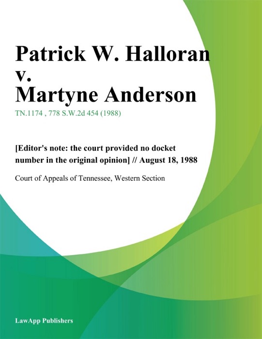 Patrick W. Halloran v. Martyne anderson