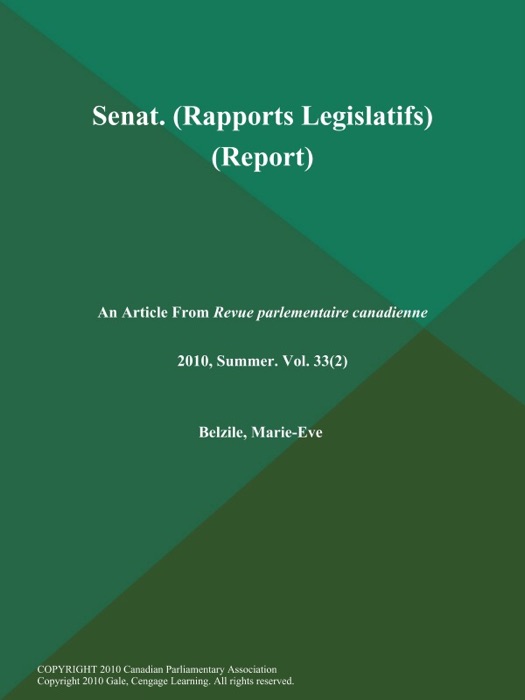 Senat (Rapports Legislatifs) (Report)